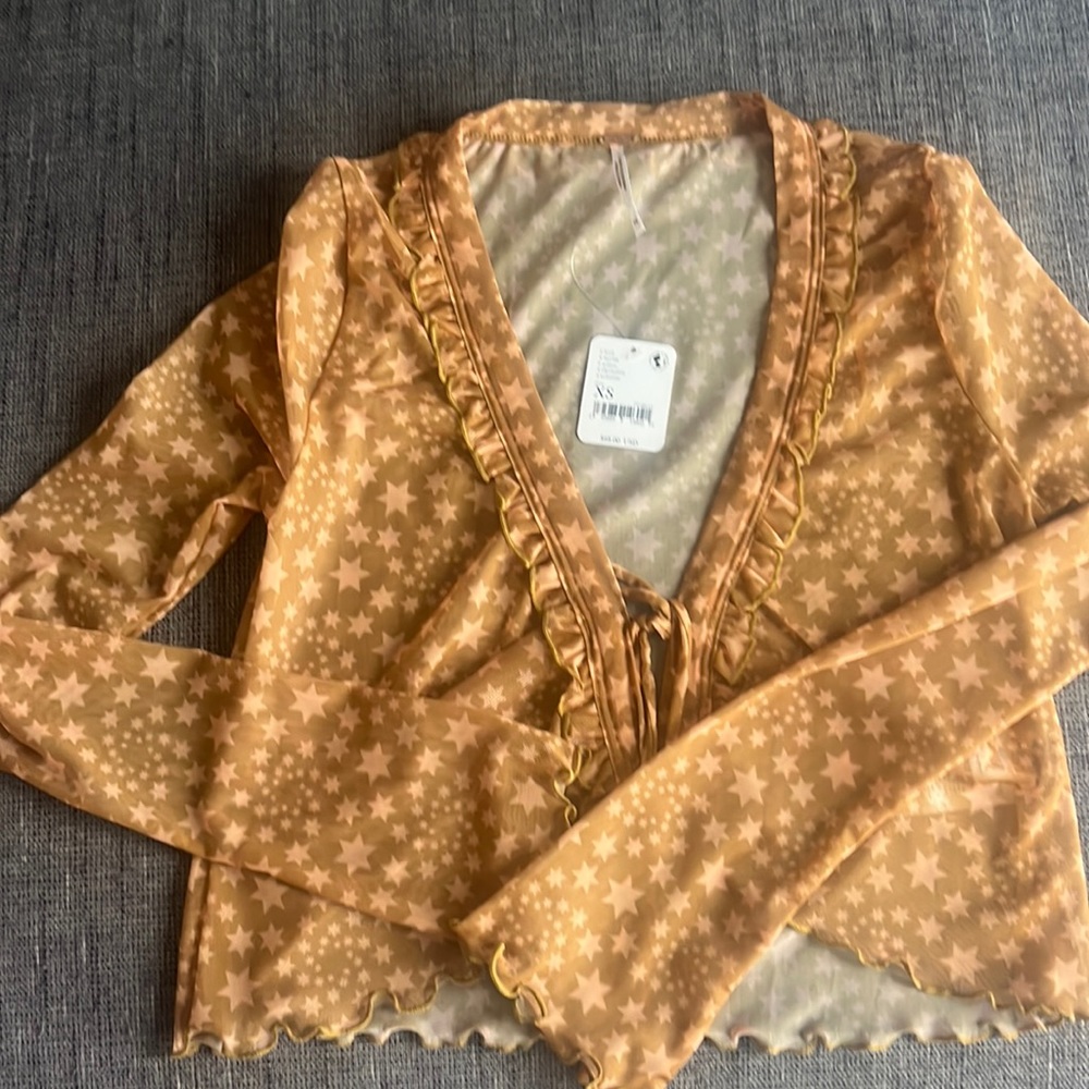Free People mesh star top size xs